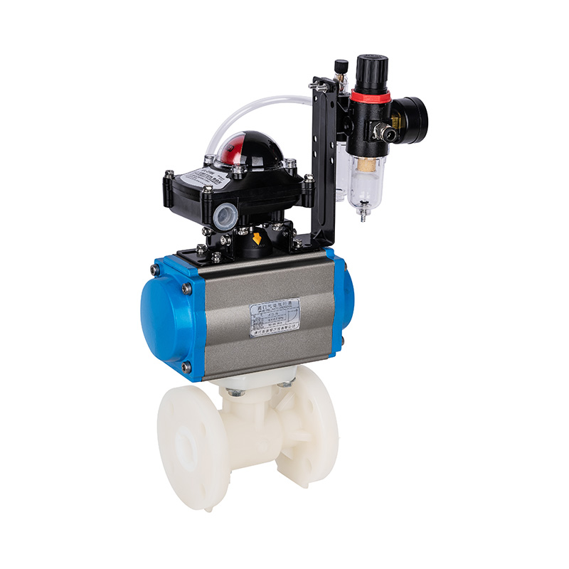PVDF Q641F-10F 气动法兰球阀 DN20-300 20A-300A日标