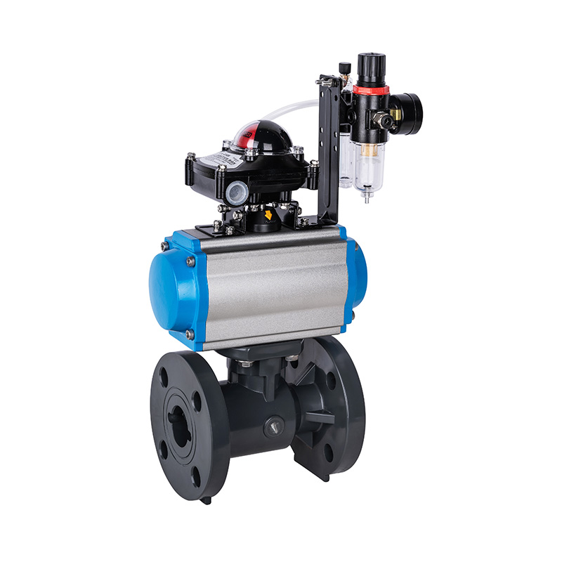 PVC-U Q641F-10U 气动法兰球阀 DN20-300 20A-300A日标